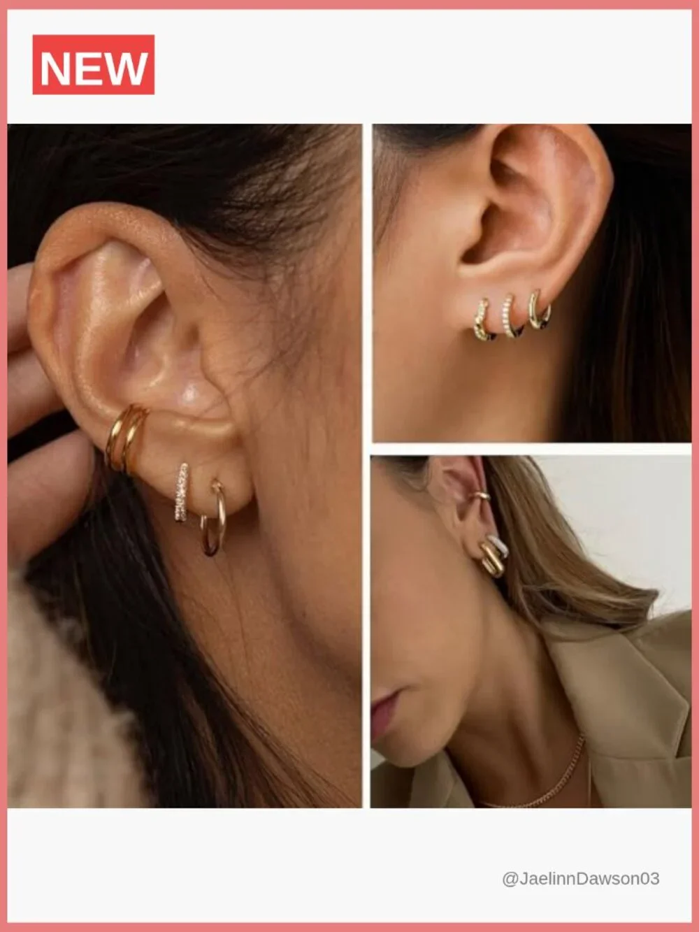 9 Pairs Chunky Hoop Huggie Earrings Set, Gold Plated Hypoallergenic Jewelry Gift